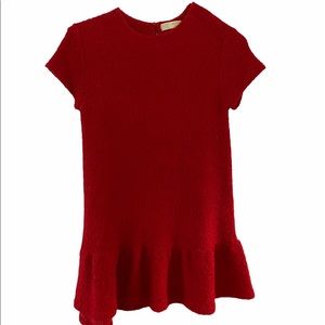 Zara Girls Red Dress with Ruffle
